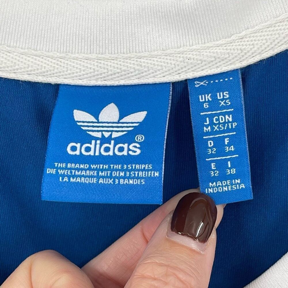 Adidas Originals Trefoil Performance Track Tank Top Women XS Blue White - Picture 4 of 7